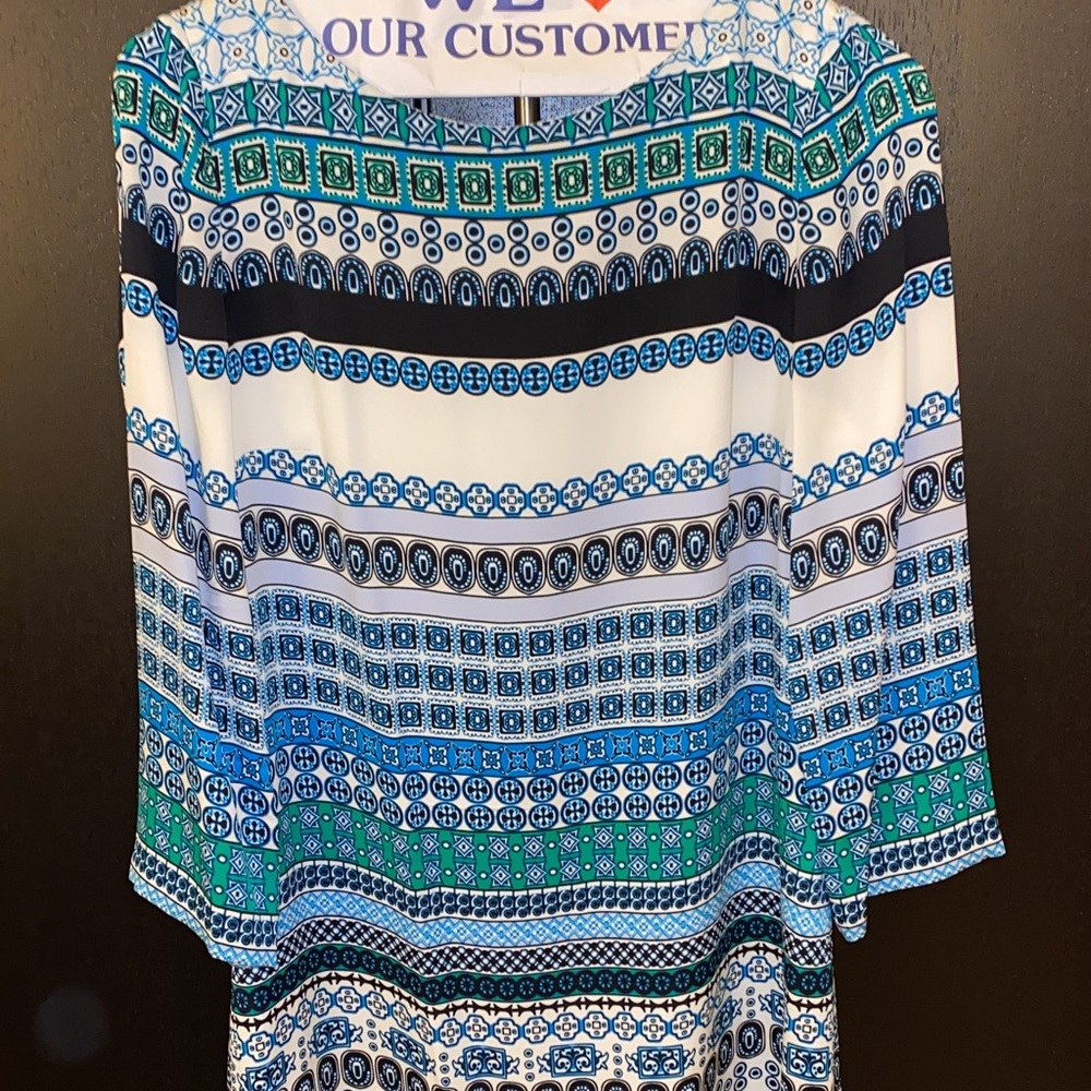 Diane von furstenburg lightweight long sleeved mosaic dress